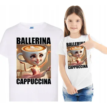 TRIČKO BALERÍNA CAPPUCCINA DĚTSKÉ BRAIN ROT TIKTOK VIRAL MEM 134 cm