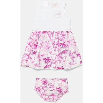 Dámské šaty Dětské bavlněné šaty Guess A5GK10.WH710.PPYA bílá 00X, vel. 62-68