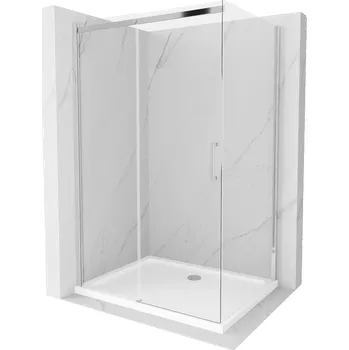 Mexen Omega posuvná sprchová kabina 100 x 80 cm, transparentní, chrom + vanička Flat - 825-100-080-01-00-4010 Sprchové kouty s vaničkou