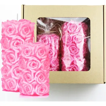 Svíčka Dekorativní parafinová svíčka bez vůně Drobo 2 ks