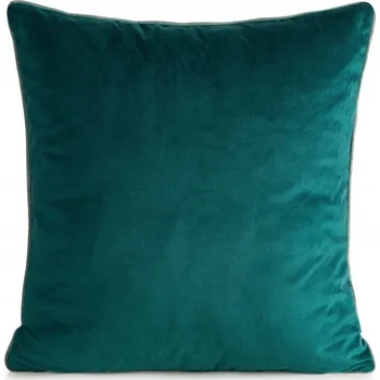 Povlak na polštářek Dekorační povlak na polštář 60x60 cm, tyrkysový, s velurovým lemem