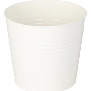 Květináč Květináč obal 13 cm kovový bílý