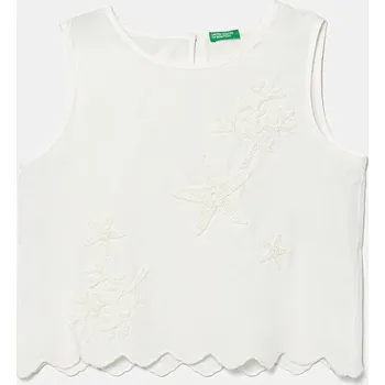 Dámská halenka Dětská bavlněná halenka United Colors of Benetton 5Q2LCH00E.G.Seasonal bílá 00X, vel. 160