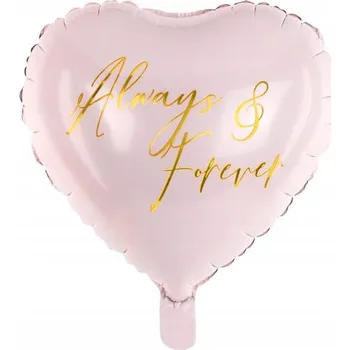 Balónek Fóliový balónek Srdce Always and forever, 45 cm, světle růžový