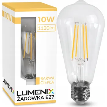 Žárovka Žárovka E27 LED FILAMENT 10W TEPLÁ SLZA dekorativní