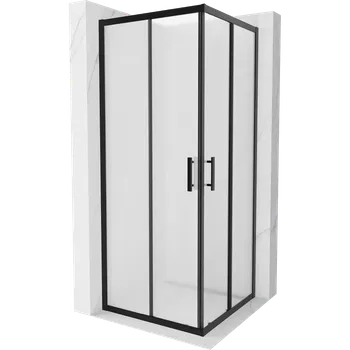 Mexen Rio čtvercová sprchová kabina 80 x 80 cm, matná, černá - 860-080-080-70-30 Sprchové kouty