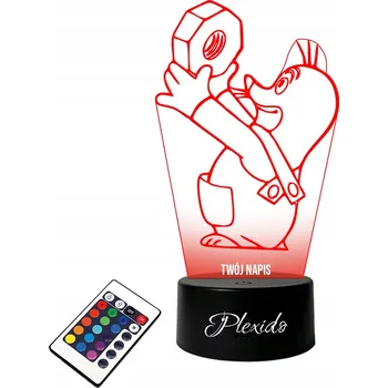 Lampička LAMPICKA na SKLE Pohádka Pro Děti Krteček Ajuu 3D LED RGB + DÁLKOVÝ OVLADAČ 16 BAREV