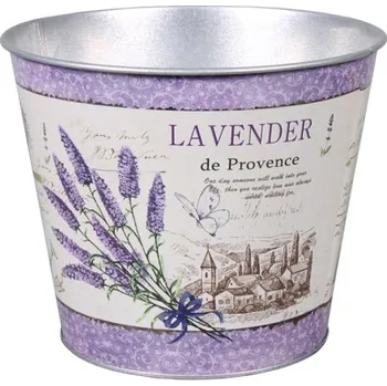 Obal na květináč Obal na květník LAVENDER DE PROVENCE plechový d19x15cm