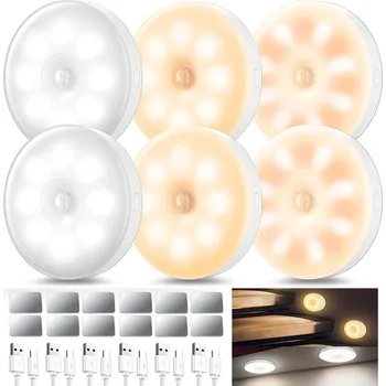 IP kamera NOČNÍ LAMPA BEZDRÁTOVÁ S ČIDLEM POHYBU, NASTAVENÍ JASU, USB 6 KS