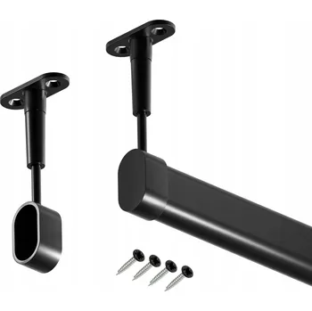 Věšák ZÁVĚSNÁ ŠATNÍ TYČ OVÁL ČERNÁ 100 cm HANGER