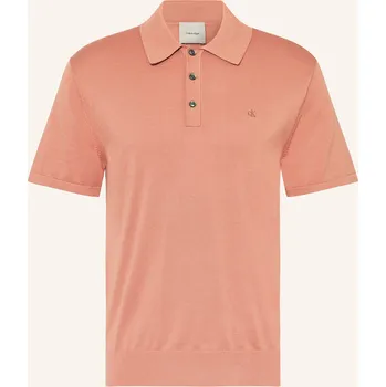 Calvin Klein Pánská Úpletová Polokošile, růžová, XL