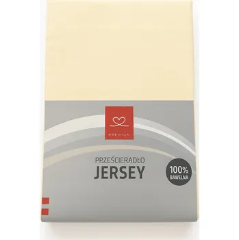 Prostěradlo JERSEY Prostěradlo PREMIUM 200x220 s gumou ECRU-Velmi silné-TOP