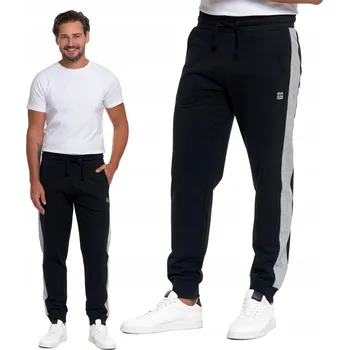 PÁNSKÉ TEPLÁKY S Kontrastními Vložkami Bavlna Moraj Černé - L