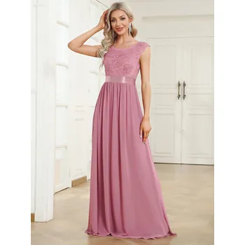 Dámské šaty Svatební šaty bez rukávů s kulatým výstřihem Barva: Purpurová, Velikost: XS