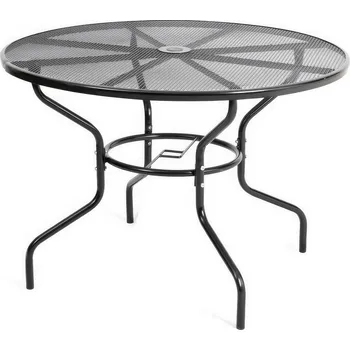 Zahradní stůl VerDesign ZAZU kulatý zahradní kovový stůl, černý