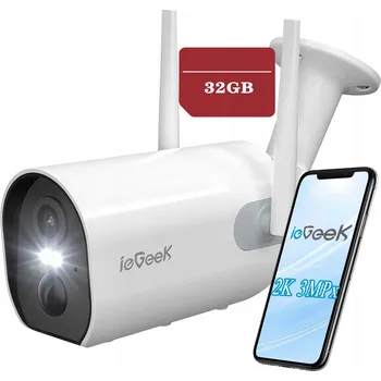 IP kamera Venkovní WiFi Kamera FULL HD 2K 3MPx 4x Zoom 64GB s 5200mAh Baterií