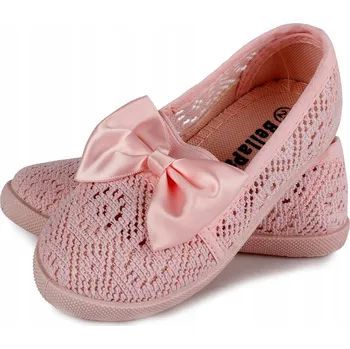 Dámská obuv Růžové prolamované KRAJKOVÉ tenisky s mašlička, velikost 33