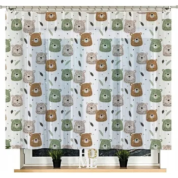 Obraz MILÍ MEDVÍDCI záclona voál s potiskem, výška 145 cm (z role)