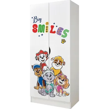 Šatní skříň Skříň Leomark Roma Tlapková patrola 70 x 161,5 x 42,5 cm Bílá