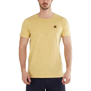 Pánské tričko FUNDANGO Pánské tričko s krátkým rukávem Jaggy Structured XL KAŠTANOVÁ|ŽLUTÁ