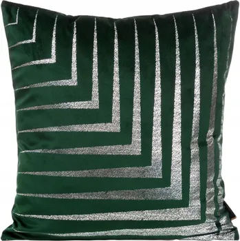 Povlak na dekorativní polštářek Dekorační povlak na polštář 45x45 cm, zelený, geometrický vzor