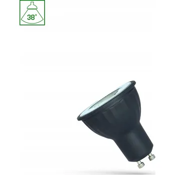 Žárovka LED žárovka GU10 230V 6W SMD, úhel 38 stupňů, neutrální bílá (NW) s čočkou, černá