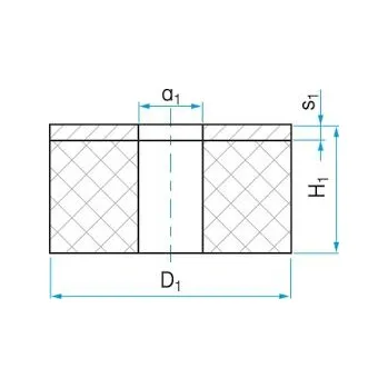 Silentblok nápravy Silentblok válcový 40 x 17 typ GK - průchozí, d1=17, d2=9