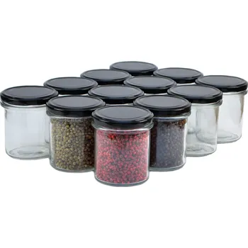 Zavařovací sklenice 12 x JEDNODUCHÁ zavařovací sklenice 350 ml na zavařeniny do masa omáček paštik a džemových povidel