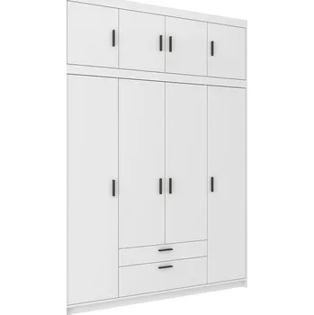 Šatní skříň Šatní skříň ELENA 4D 2S + nástavec | 176,3 cm | bílá