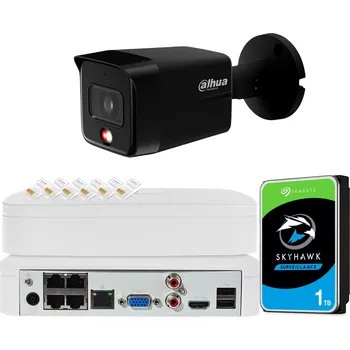 Bezpečnostní kamera Monitorovací sada 8 Mpx Dahua Kamera IPC-HFW1839TC-BLACK Smart Dual Light