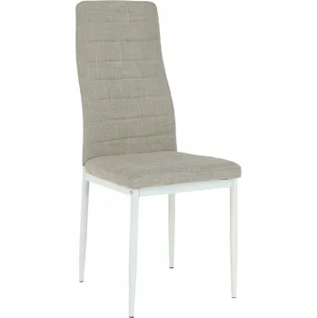 Jídelní židle Židle, béžová látka / bílý kov, COLETA NOVA