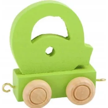 Vláček a vláčkodráha Malá noha Dřevěný vláček barevná abeceda písmeno Q.
