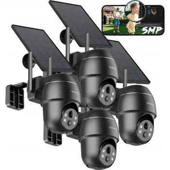 IP kamera BEZDRÁTOVÁ SOLÁRNÍ OTOČNÁ VENKOVNÍ KAMERA WIFI IP 5MPX MONITORING X4