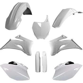 Sada plastů (FULL KIT) YAMAHA YZ 250 F '06-'07 YZ 450F '06-'07, v sadě přední tabulka a kryty tlumičů (bílá), POLISPORT