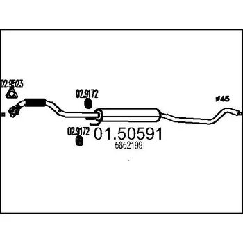Auto-moto Střední tlumič výfuku MTS 01.50591