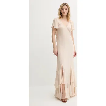 Dámské šaty Šaty Twinset béžová barva, maxi, 251TS2180 02X, vel. 38