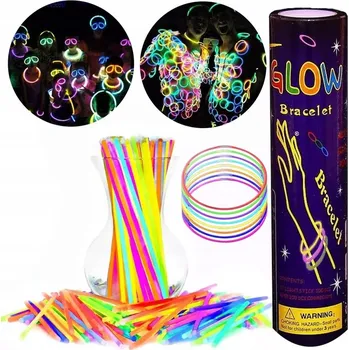 Vrták Świecące Bransoletki Fluorescenční Pásky Chemické Světlo 100 Tyčinek