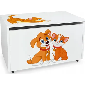 Úložný box Truhla na hračky Leomark 71 x 45 cm bílá