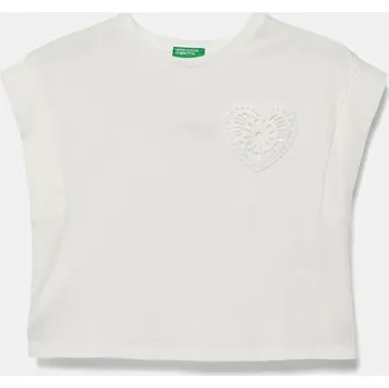 Chlapecké tričko Dětské tričko United Colors of Benetton bílá barva, 3JFAC10PD 3JFAC10PD.G.Seasonal 00X, vel. 150