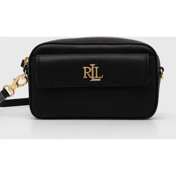 Kabelka Kožená kabelka Lauren Ralph Lauren černá barva 432934353 99X, vel. ONE SIZE