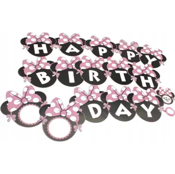 Balónek VELKÝ NAROZENINOVÝ GIRLANDA Minnie Mouse BALÓNKY TOPPERY K 1. NAROZENINÁM