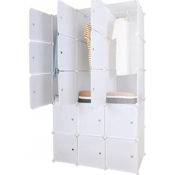 Šatní skříň Skříň Tempo-Kondela Modulární multifunkční skříň 111 x 185 x 46 cm bílá