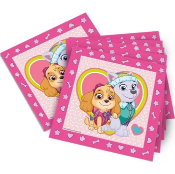 Papírový ubrousek Papírové ubrousky Paw Patrol růžové 33x33cm 20ks - tib
