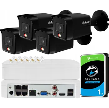 Bezpečnostní kamera Monitorovací sada 8 Mpx Dahua se 4 kamerami IPC-HFW1839TC-BLACK Smart Dual Light