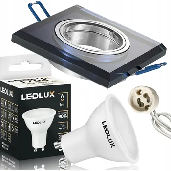 Žárovka Halogenové svítidlo Skleněné Čtvercové + Žárovka GU10 LED 10W 3 BARVY