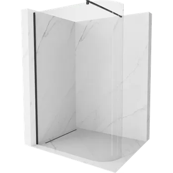 Mexen Kioto-R zaoblená sprchová stěna Walk-in 80 x 200 cm, transparentní 8 mm, černá - 800-080-101-70-06 Sprchové stěny