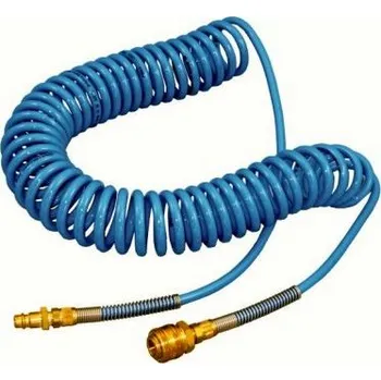 Příslušenství ke kompresoru Hadice pro pneu nářadí 8 x 12 - 5 m spirálová PU hadice s rychlospojkami