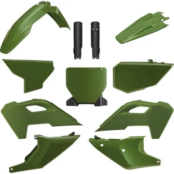 Sada plastů (FULL KIT) HUSQVARNA TC/FC '23-'25, v sadě přední tabulka a kryty tlumičů (zelená),POLISPORT