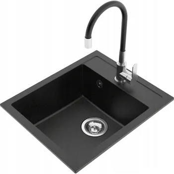 Granitový dřez Jednokomorový granitový dřez Milo Emporio černý