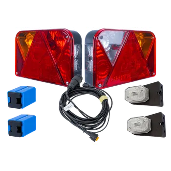 Cyklosvítilna Sada světel: zadní světla DOBPLAST DPT35 + boční obrysová světla ASPÖCK FLEXIPOINT I + kabelový svazek MANTES 4,5 m 13PIN